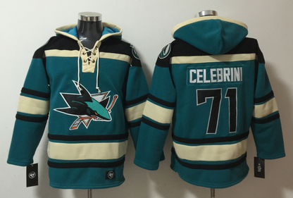 Men's Macklin Celebrini San Jose Sharks Teal Ageless Must-Have Lace-Up Pullover Hoodie
