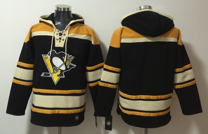 Men's Sidney Crosby Pittsburgh Penguins Black Ageless Must-Have Lace-Up Pullover Hoodie