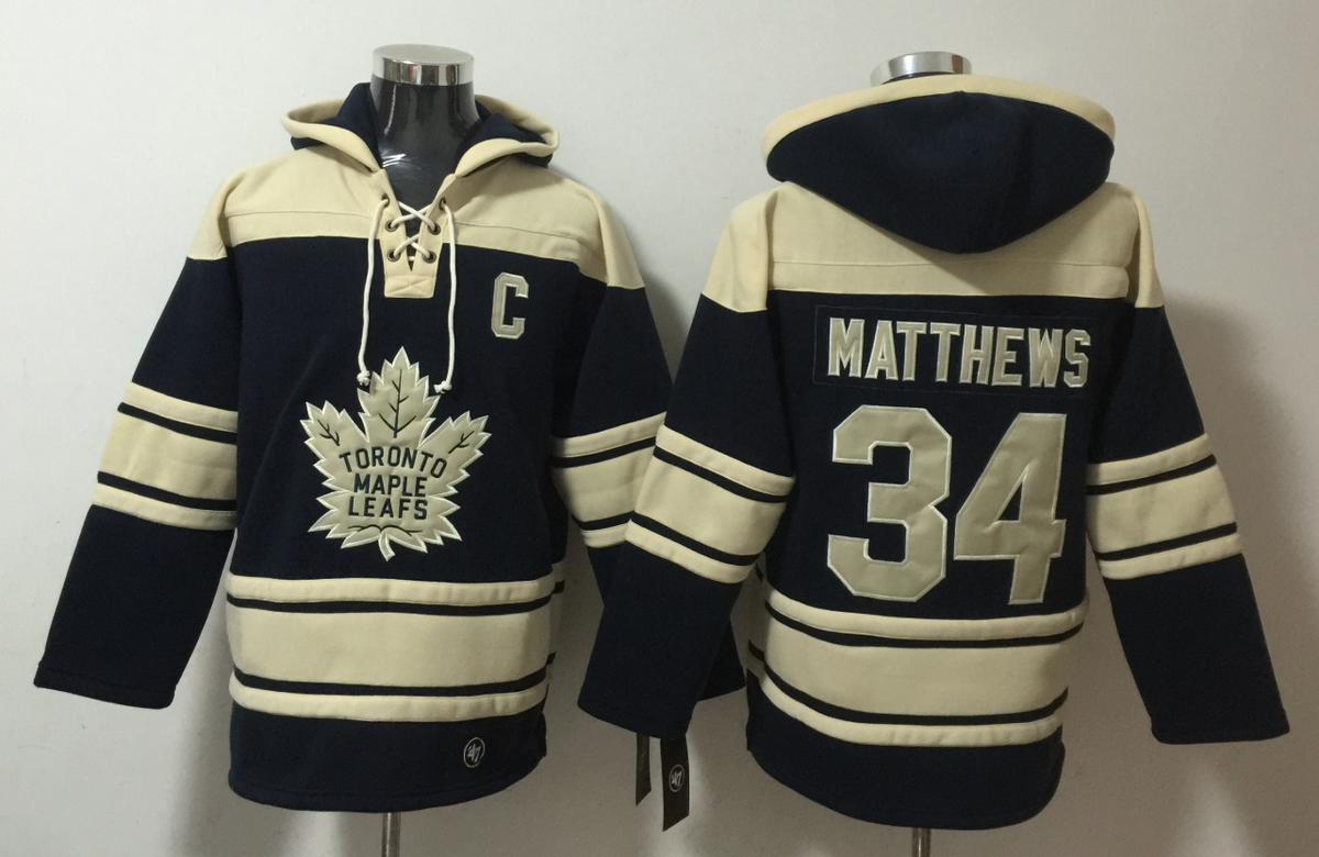Men's Auston Matthews Toronto Maple Leafs Black Ageless Must-Have Lace-Up Pullover Hoodie