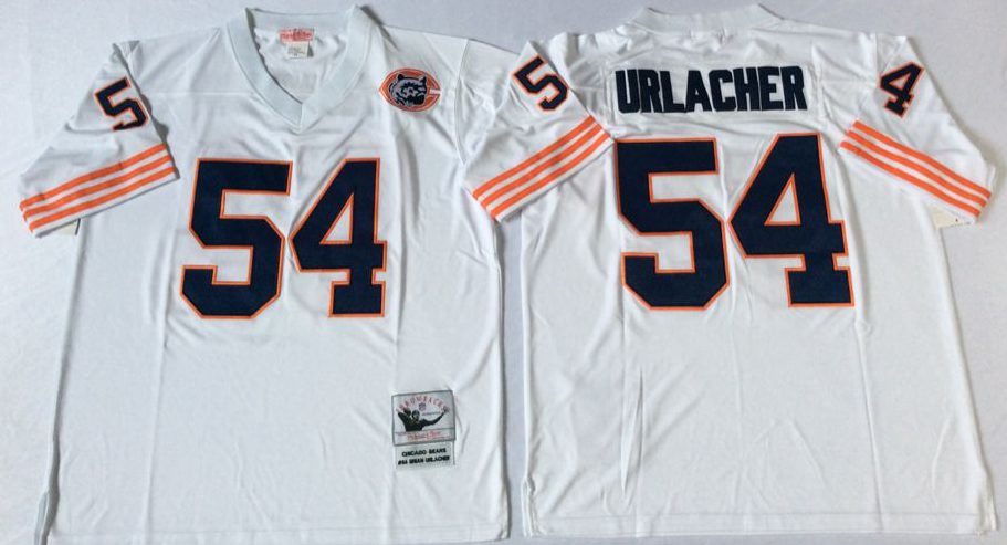Men's Brian Urlacher #54 Chicago Bears White Navy Vintage Stitched Football Jersey