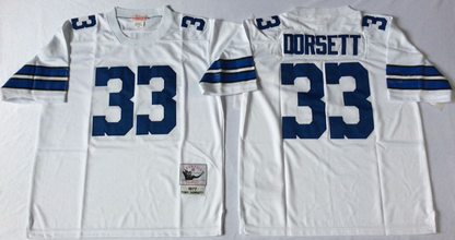 Men's Tony Dorsett #33 Dallas Cowboys White Navy Vintage Stitched Football Jersey