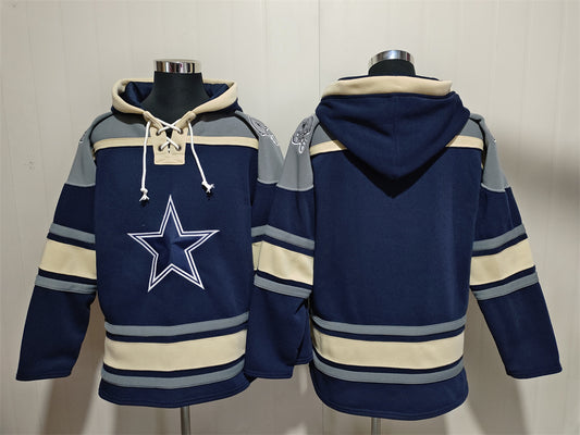 Men's Dak Prescott Dallas Cowboys Navy Ageless Must-Have Lace-Up Pullover Hoodie