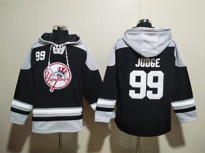 Men's Derek Jeter Yankees Black Jersey Ageless Must-Have Lace-Up Pullover Hoodie