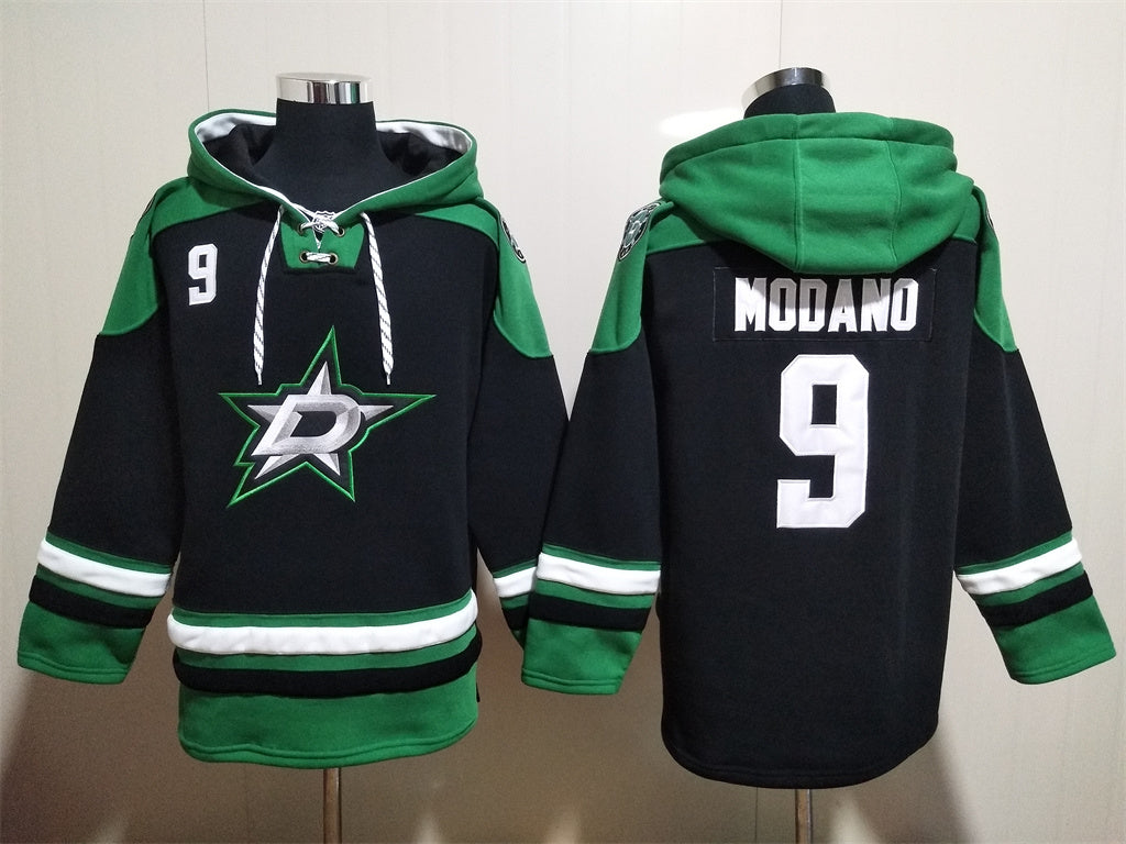 Men's Tyler Seguin Dallas Stars Black Jersey Ageless Must-Have Lace-Up Pullover Hoodie