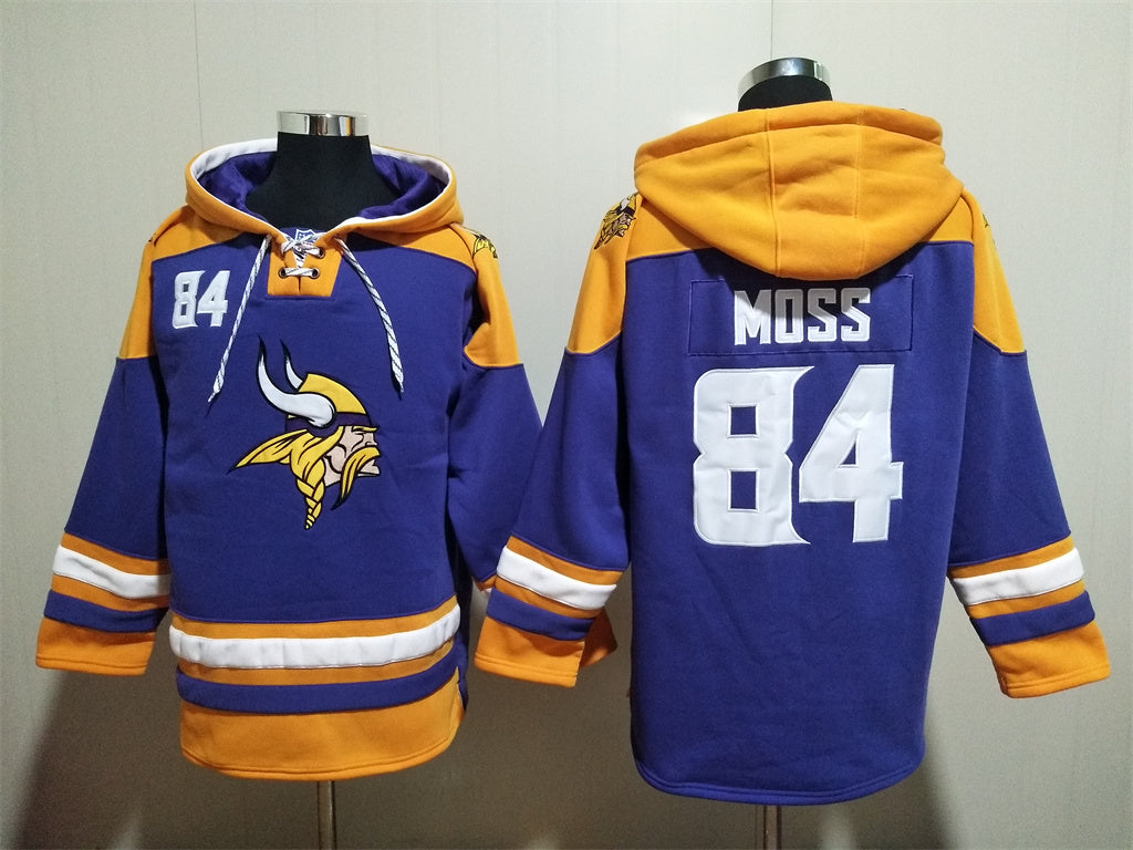Men's Justin Jefferson Minnesota Vikings Purple Jersey Ageless Must-Have Lace-Up Pullover Hoodie