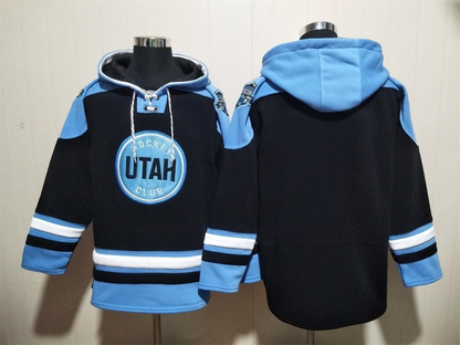 Men's Clayton Keller Utah Mammoth Black Jersey Ageless Must-Have Lace-Up Pullover Hoodie