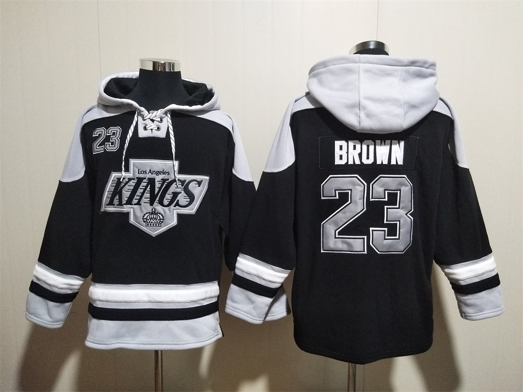 Men's Wayne Gretzky Los Angeles Kings Black Jersey Ageless Must-Have Lace-Up Pullover Hoodie