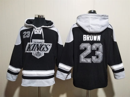 Men's Wayne Gretzky Los Angeles Kings Black Jersey Ageless Must-Have Lace-Up Pullover Hoodie