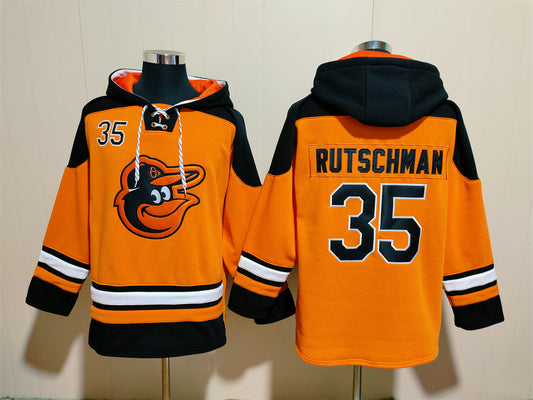 Custom Name Number Men's Pete Alonso Orioles Black Orange Jersey Ageless Must-Have Lace-Up Pullover Hoodie