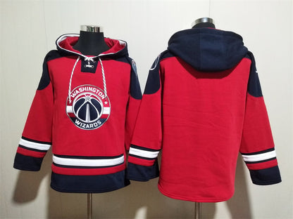Men's Jordan Poole Washington Wizards Red Ageless Must-Have Lace-Up Pullover Hoodie