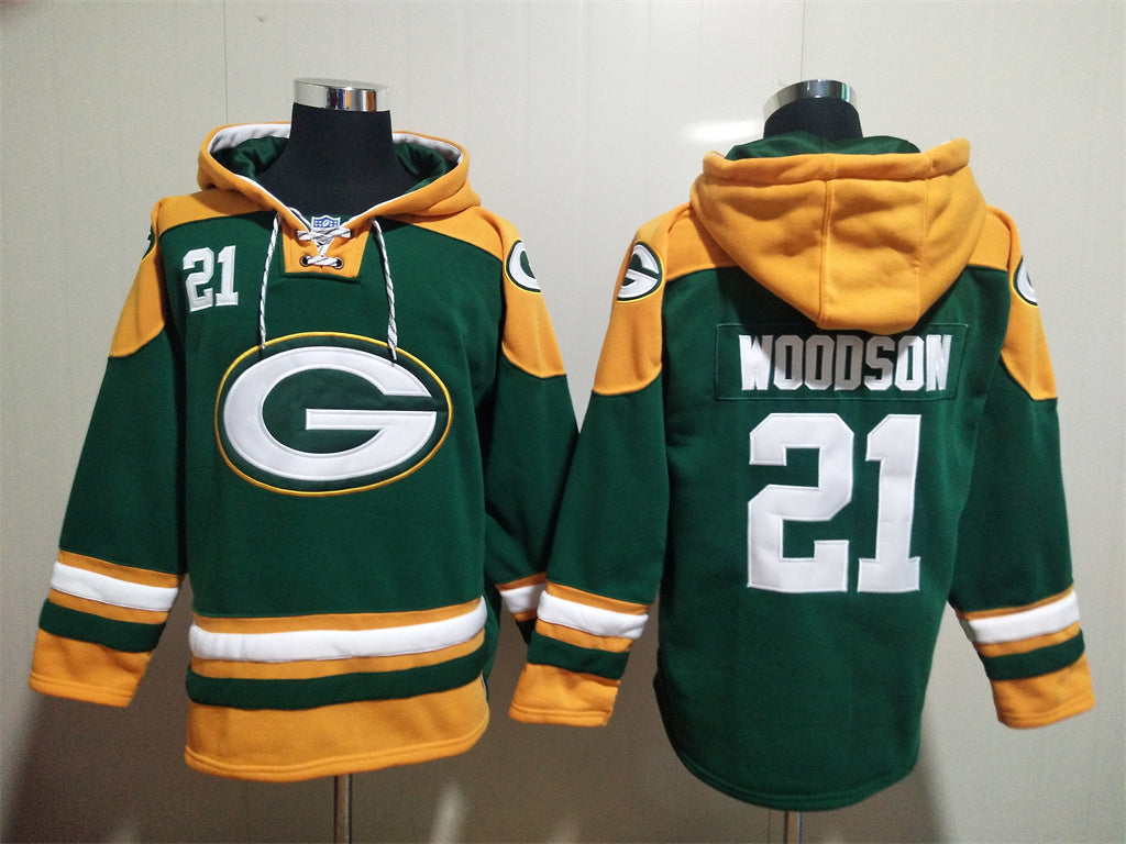 Men's Reggie White Jordan Love Green Bay Packers Green Ageless Must-Have Lace-Up Pullover Hoodie