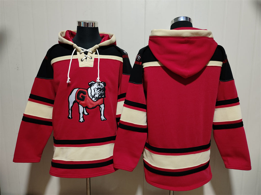Men's Georgia Bulldogs Blank Red Pullover Hoodie