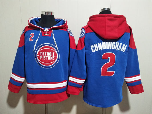 Men's Cade Cunningham Detroit Pistons Blue Ageless Must-Have Lace-Up Pullover Hoodie
