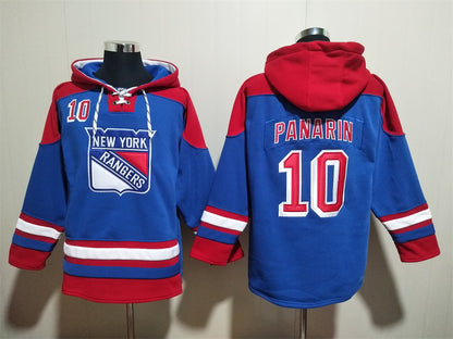 Men's Mika Zibanejad New York Rangers Royal Alternate Jersey Ageless Must-Have Lace-Up Pullover Hoodie