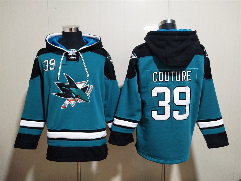 Men's Logan Couture San Jose Sharks Teal Jersey Ageless Must-Have Lace-Up Pullover Hoodie