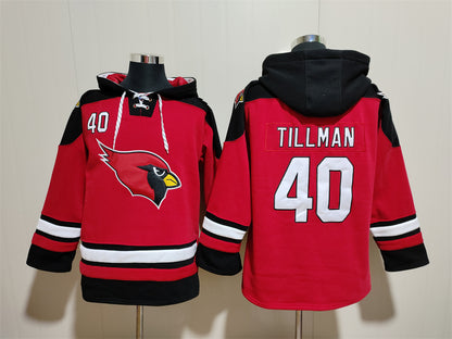 Men's Pat Tillman Arizona Cardinals Cardinal Jersey Ageless Must-Have Lace-Up Pullover Hoodie