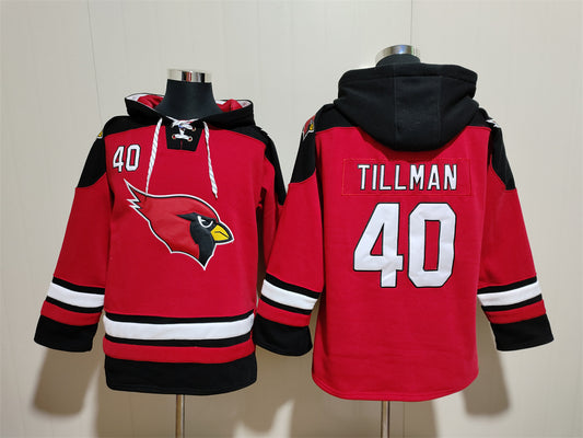 Men's Pat Tillman Arizona Cardinals Cardinal Jersey Ageless Must-Have Lace-Up Pullover Hoodie