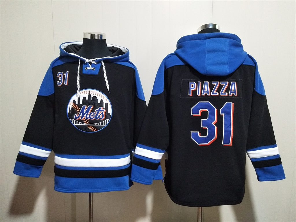 Men's Juan Soto Mets Black Jersey Ageless Must-Have Lace-Up Pullover Hoodie
