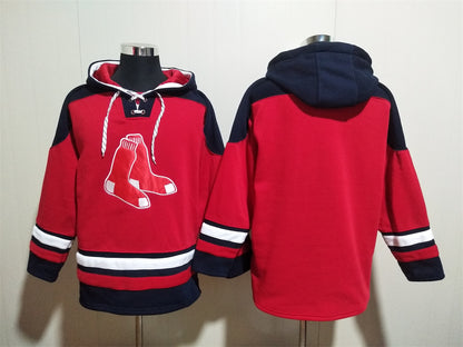 Men's David Ortiz Boston Red Sox Red Jersey Ageless Must-Have Lace-Up Pullover Hoodie