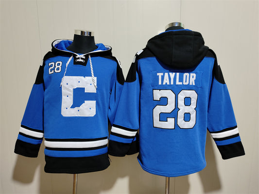 Men's Jonathan Taylor Indianapolis Colts Royal Jersey Ageless Must-Have Lace-Up Pullover Hoodie