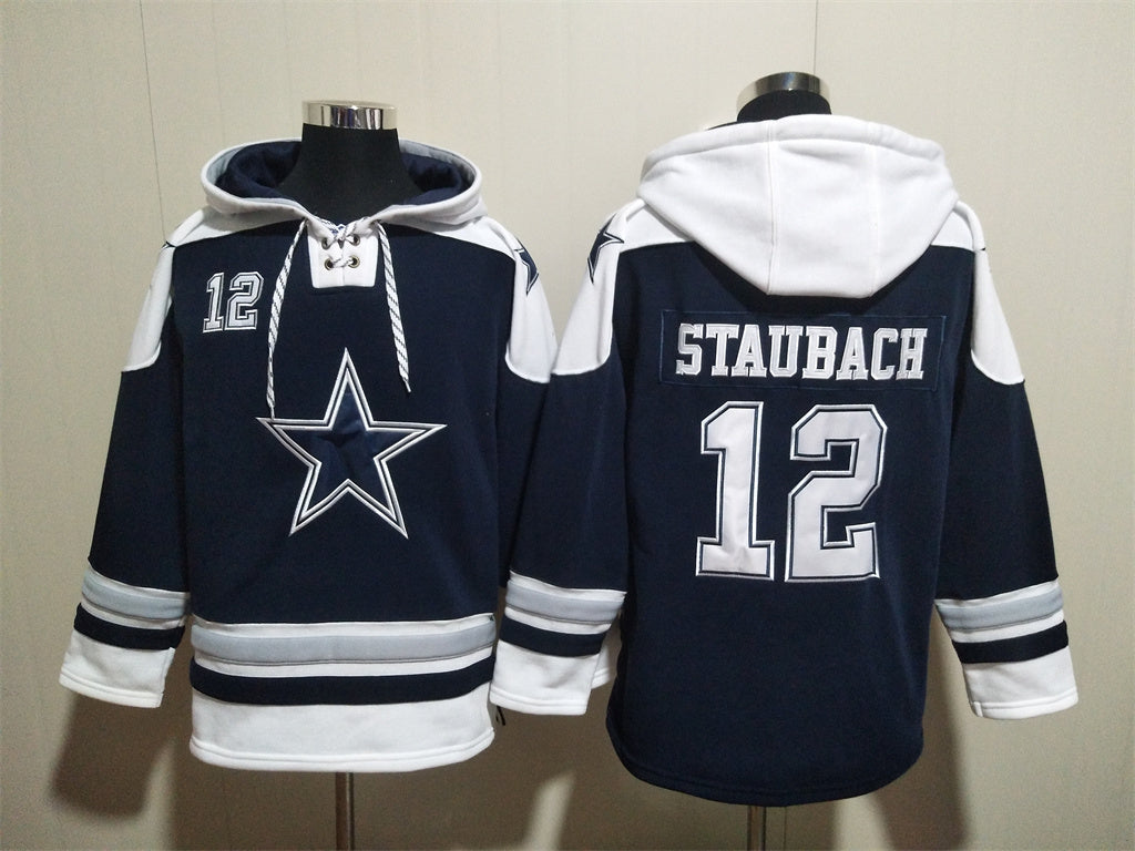 Men's CeeDee Lamb Dak Prescott Dallas Cowboys Navy Ageless Must-Have Lace-Up Pullover Hoodie