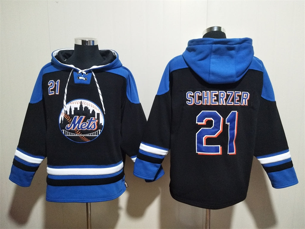Men's Juan Soto Mets Black Jersey Ageless Must-Have Lace-Up Pullover Hoodie