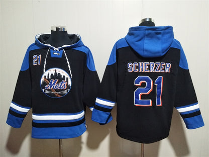 Men's Juan Soto Mets Black Jersey Ageless Must-Have Lace-Up Pullover Hoodie