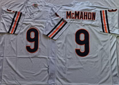 Men's Jim McMahon #9 Chicago Bears White Navy Vintage Stitched Football Jersey