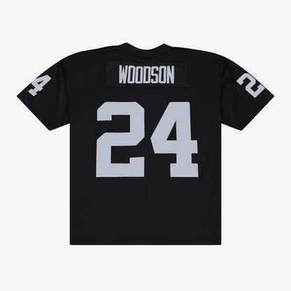 Men's Charles Woodson #24 Oakland Raiders White Black Vintage Stitched Football Jersey
