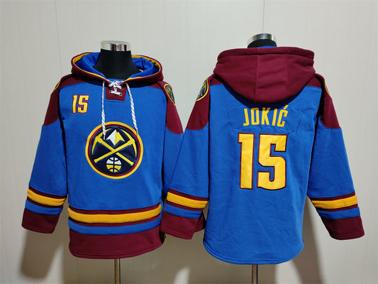Men's Nikola Jokić Denver Nuggets Royal Ageless Must-Have Lace-Up Pullover Hoodie