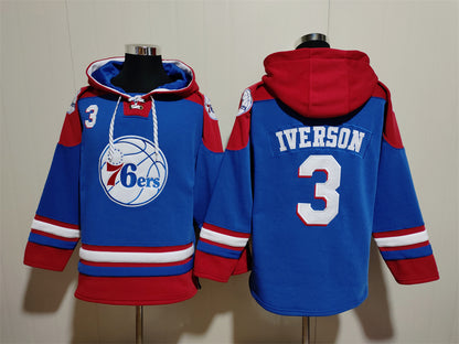 Men's LeBron James Philadelphia 76ers Blank Royal Pullover Hoodie