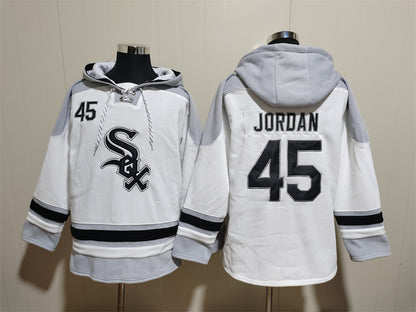 Men's Frank Thomas Chicago White Sox White Jersey Ageless Must-Have Lace-Up Pullover Hoodie