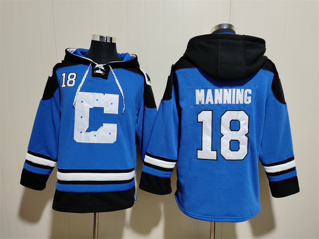 Men's Jonathan Taylor Indianapolis Colts Royal Jersey Ageless Must-Have Lace-Up Pullover Hoodie