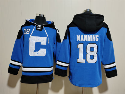 Men's Jonathan Taylor Indianapolis Colts Royal Jersey Ageless Must-Have Lace-Up Pullover Hoodie
