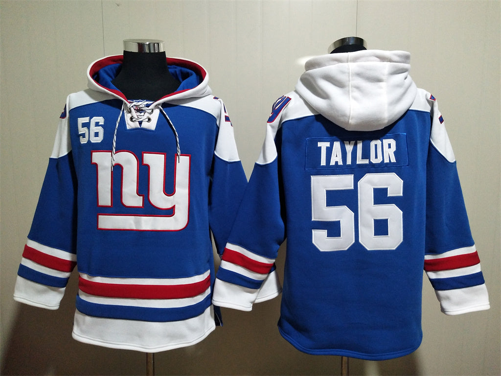 Men's Cam Skattebo New York Giants Royal Jersey Ageless Must-Have Lace-Up Pullover Hoodie