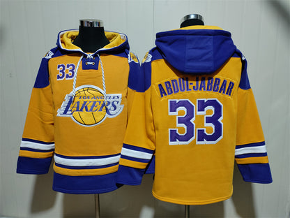 Men's Magic Johnson Los Angeles Lakers Blank Gold Pullover Hoodie
