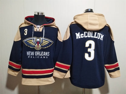Men's Zion Williamson New Orleans Pelicans Navy Ageless Must-Have Lace-Up Pullover Hoodie
