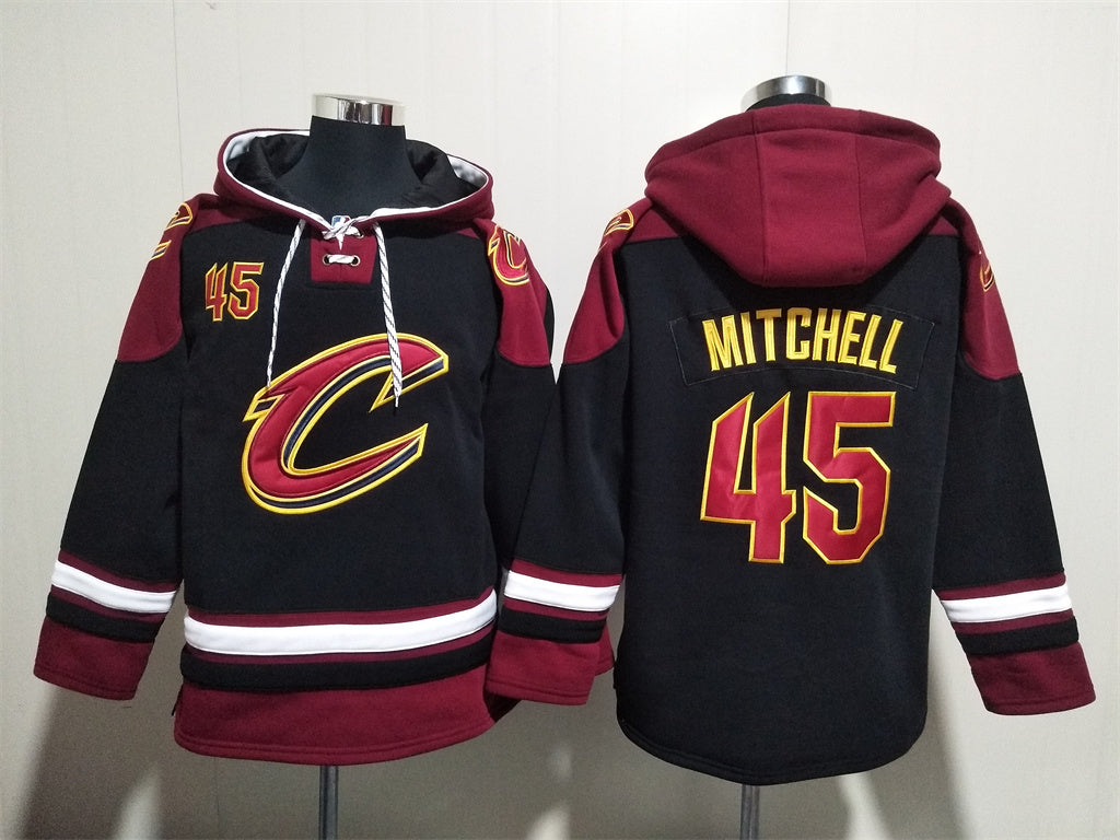 Men's Donovan Mitchell Cleveland Cavaliers Black Ageless Must-Have Lace-Up Pullover Hoodie