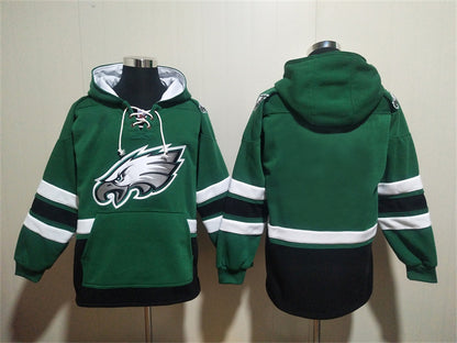 Men's Saquon Barkley Jalen Hurts Philadelphia Eagles Midnight Green Ageless Must-Have Pocket Lace-Up Pullover Hoodie