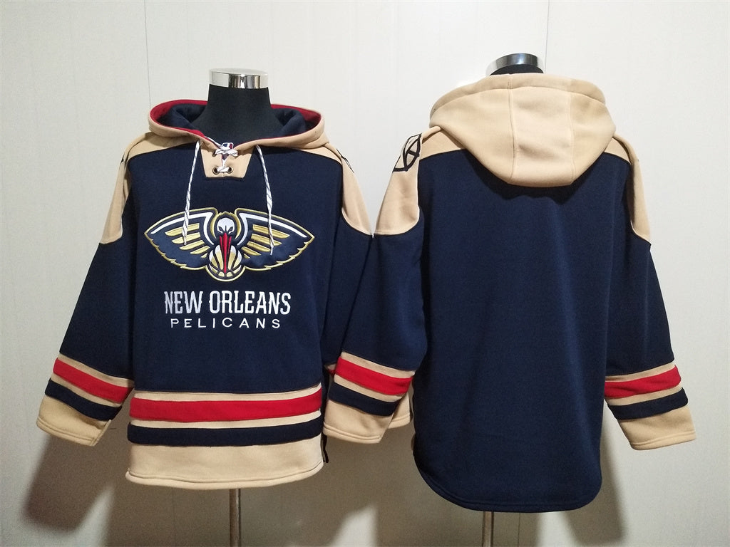 Men's Zion Williamson New Orleans Pelicans Navy Ageless Must-Have Lace-Up Pullover Hoodie