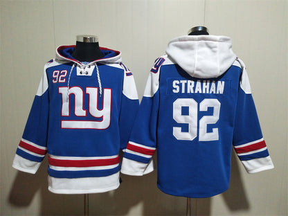 Men's Cam Skattebo New York Giants Royal Jersey Ageless Must-Have Lace-Up Pullover Hoodie