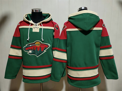 Men's Kirill Kaprizov Minnesota Wild Green Jersey Ageless Must-Have Lace-Up Pullover Hoodie