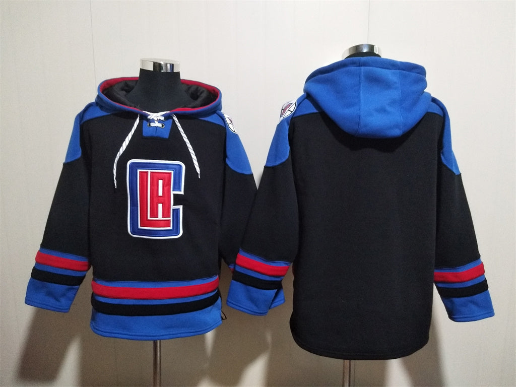 Men's Kawhi Leonard LA Clippers Black Ageless Must-Have Lace-Up Pullover Hoodie