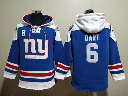 Men's Cam Skattebo New York Giants Royal Jersey Ageless Must-Have Lace-Up Pullover Hoodie