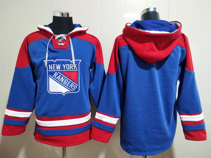 Men's Mika Zibanejad New York Rangers Royal Alternate Jersey Ageless Must-Have Lace-Up Pullover Hoodie