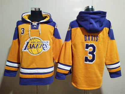 Men's Magic Johnson Los Angeles Lakers Blank Gold Pullover Hoodie