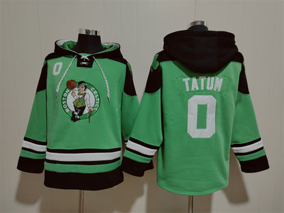 Men's Jayson Larry Bird Tatum Boston Celtics Blank Green Pullover Hoodie
