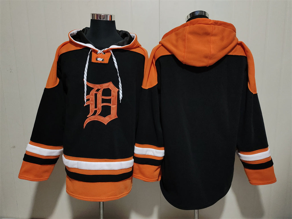 Men's Detroit Tigers Black Jersey Ageless Must-Have Lace-Up Pullover Hoodie