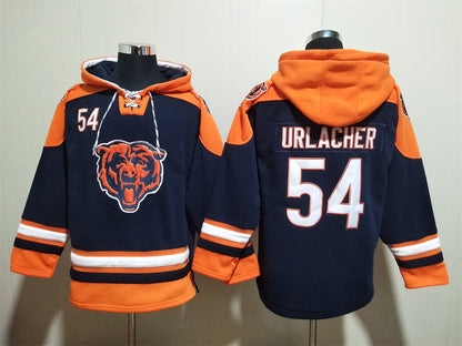Men's Walter Payton Chicago Bears Navy Ageless Must-Have Lace-Up Pullover Hoodie
