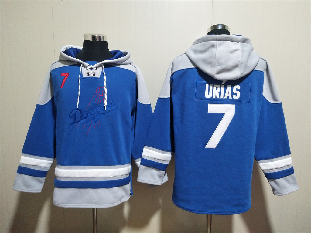 Men's Dodgers Royal Jersey Ageless Must-Have Lace-Up Pullover Hoodie